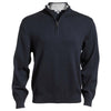 Edwards Men's Navy/Grey Cotton Blend Quarter Zip Sweater