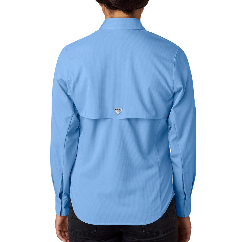 Columbia Women's White Cap Blue Tamiami II Long Sleeve Shirt