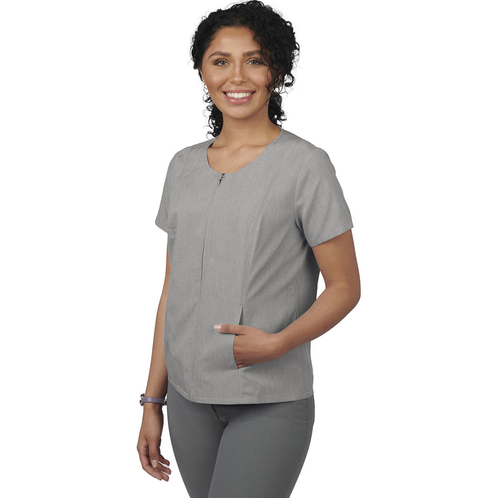 Edwards Women's Cool Grey Heather Melange Ultra-Light Full-Zip Tunic