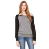 Bella + Canvas Women's Deep Heather/Black Wide Neck Sweatshirt