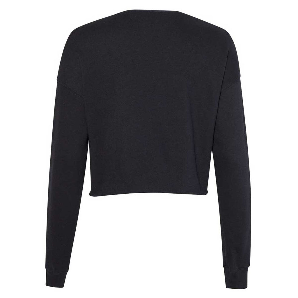 Bella + Canvas Women's Black Cropped Crew Fleece