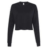 Bella + Canvas Women's Black Cropped Crew Fleece