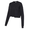 Bella + Canvas Women's Black Cropped Crew Fleece