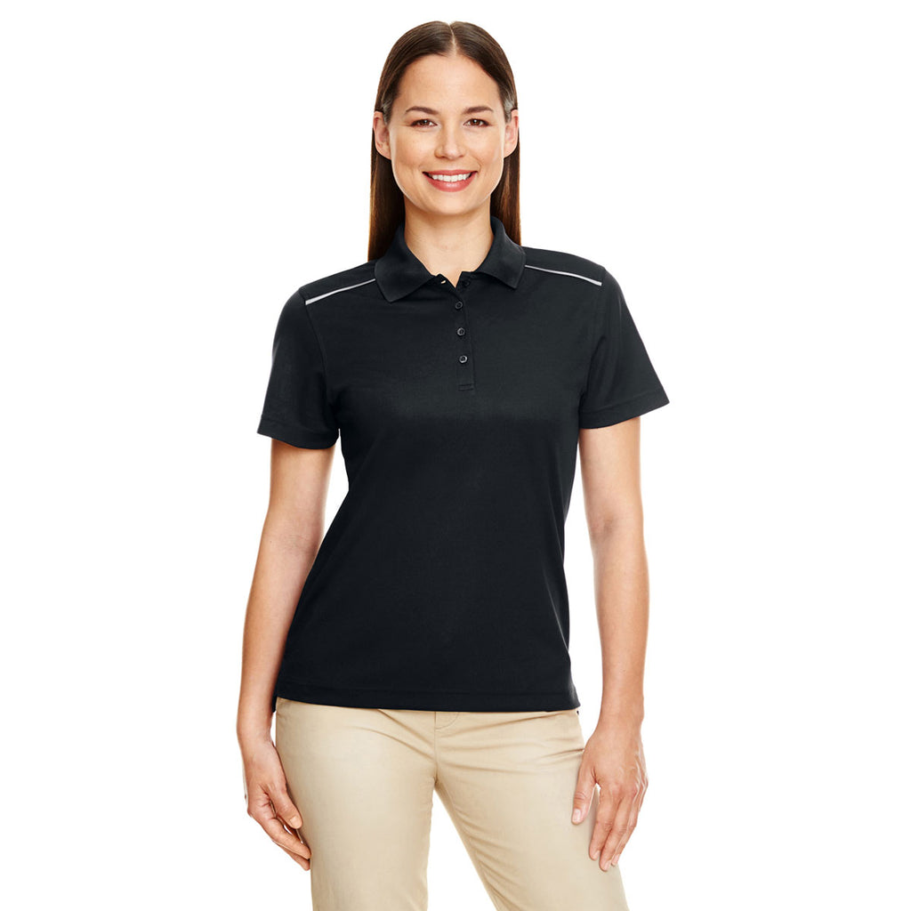 Core 365 Women's Black Radiant Performance Pique Polo