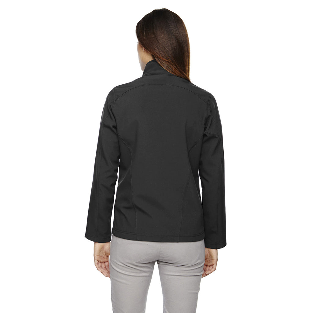 Core 365 Women's Black Cruise Two-Layer Fleece Bonded Soft Shell Jacket