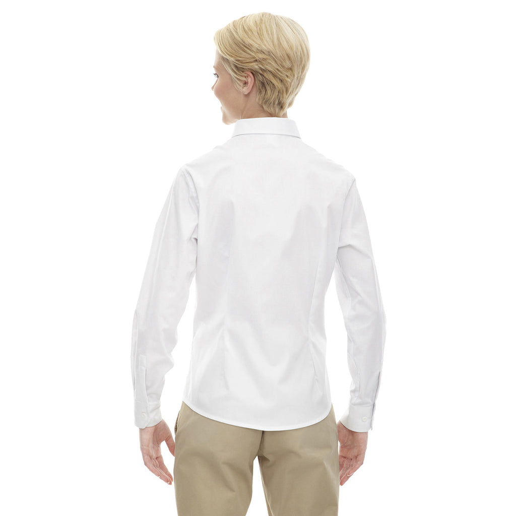 Core 365 Women's White Operate Long-Sleeve Twill Shirt