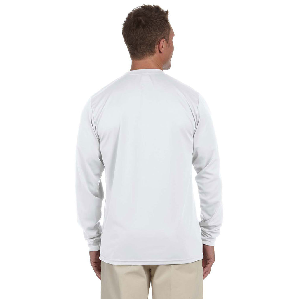 Augusta Sportswear Men's White Wicking Long-Sleeve T-Shirt