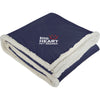 Field & Co. Navy Cambridge Oversized Sherpa Blanket