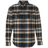 Burnside Men's Dark Khaki Yarn-Dyed Long Sleeve Flannel Shirt