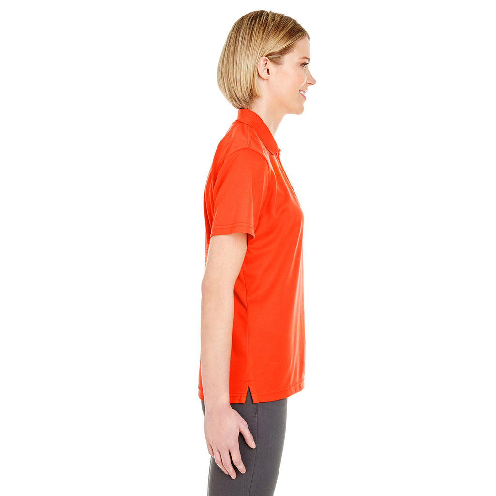 UltraClub Women's Orange Cool & Dry Mesh Pique Polo