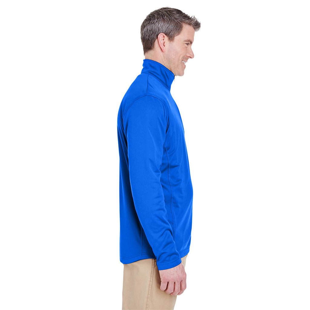 UltraClub Men's Kyanos Blue Cool & Dry Sport Quarter-Zip Pullover