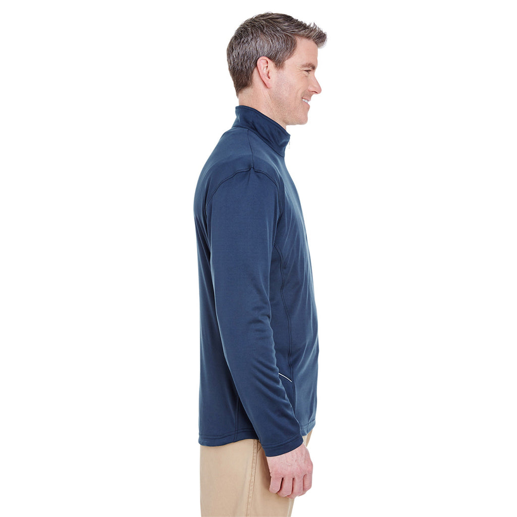 UltraClub Men's Navy Cool & Dry Sport Quarter-Zip Pullover