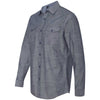 Burnside Men's Dark Denim Chambray Long Sleeve Shirt