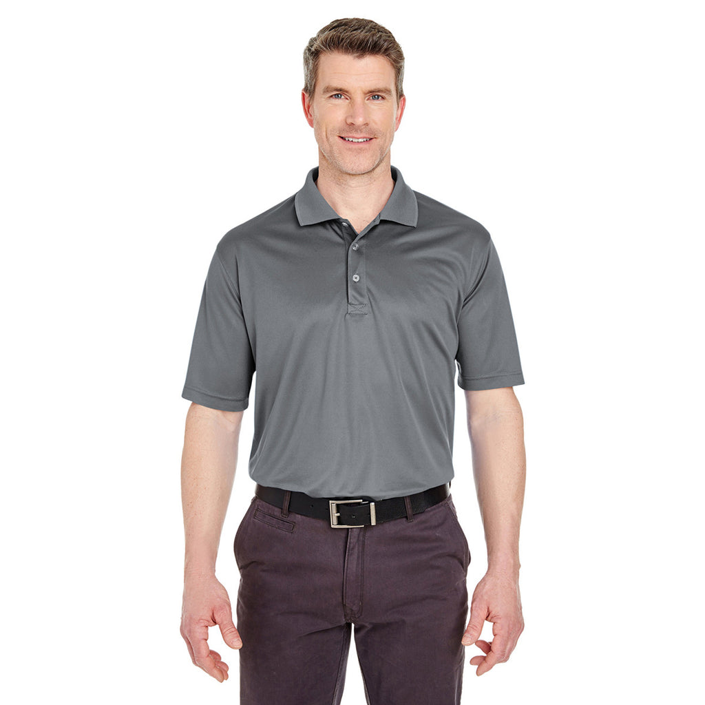 UltraClub Men's Charcoal Cool & Dry Sport Polo