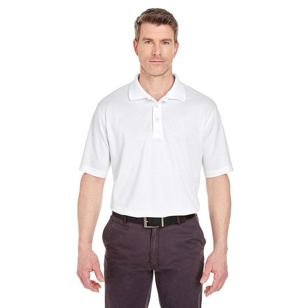 UltraClub Men's White Cool & Dry Sport Polo