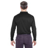 UltraClub Men's Black Cool & Dry Sport Long-Sleeve Polo