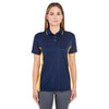 UltraClub Women's Navy/Gold Cool & Dry Sport Two-Tone Polo