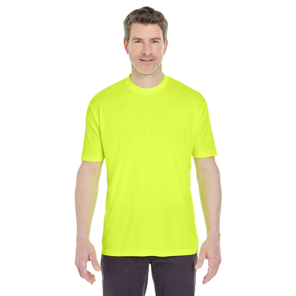 UltraClub Men's Bright Yellow Cool & Dry Sport Performance Interlock T-Shirt