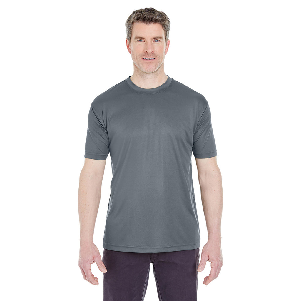 UltraClub Men's Charcoal Cool & Dry Sport Performance Interlock T-Shirt