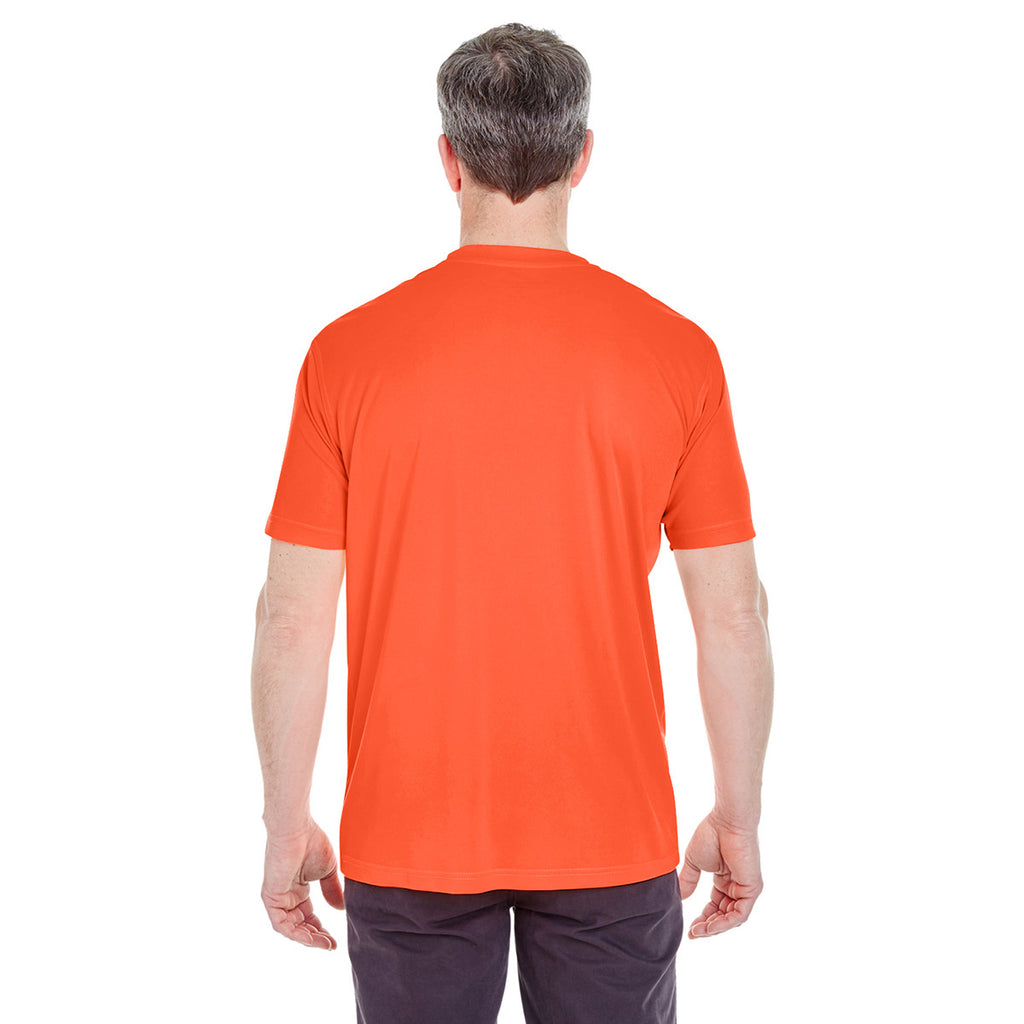 UltraClub Men's Orange Cool & Dry Sport Performance Interlock T-Shirt