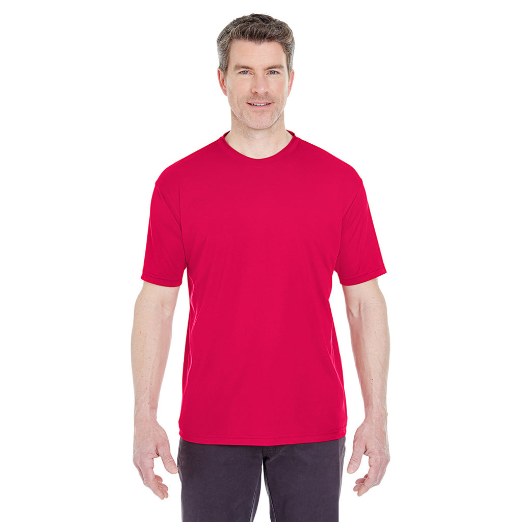 UltraClub Men's Red Cool & Dry Sport Performance Interlock T-Shirt