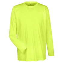 UltraClub Men's Bright Yellow Cool & Dry Sport Long-Sleeve Performance Interlock T-Shirt