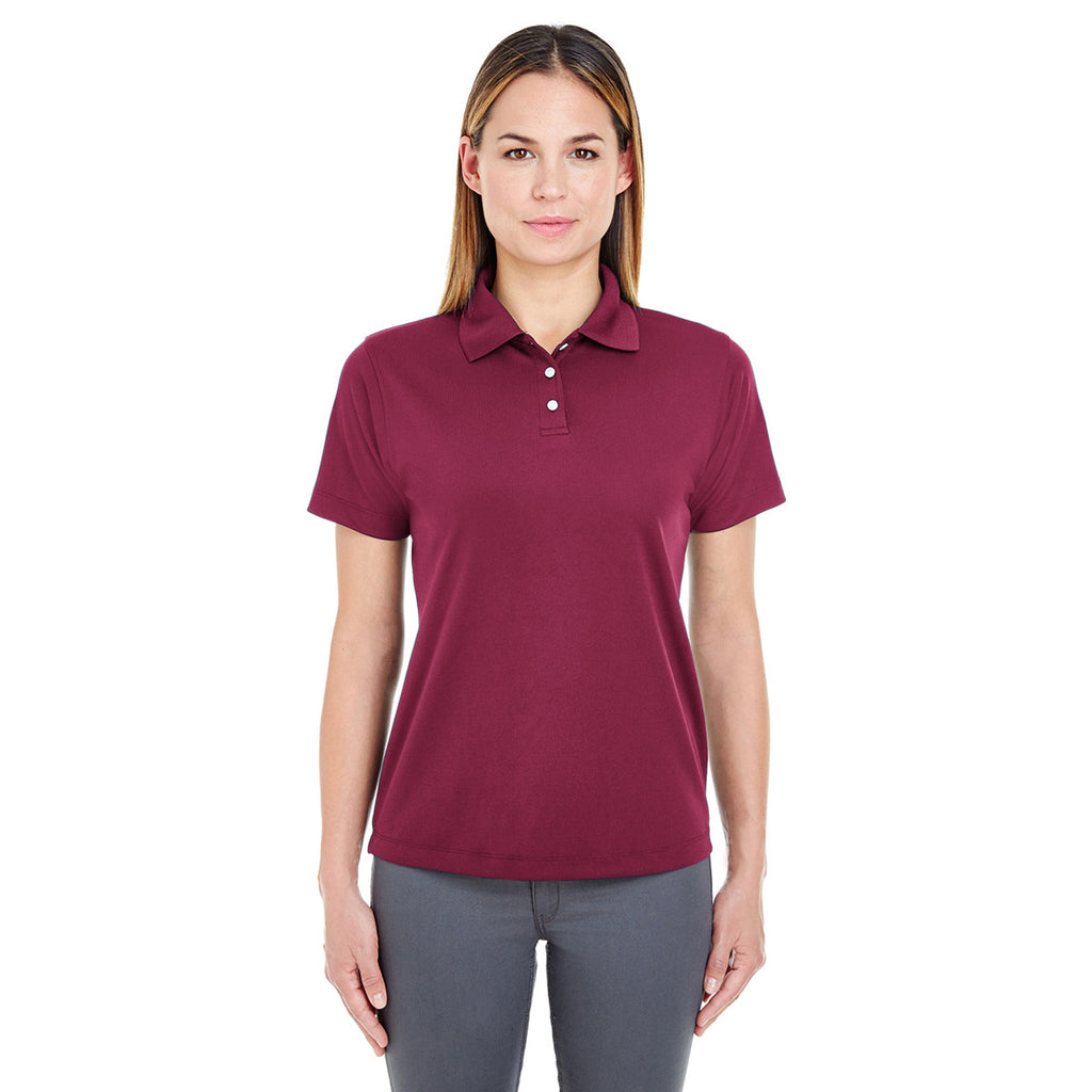 UltraClub Women's Maroon Cool & Dry Stain-Release Performance Polo