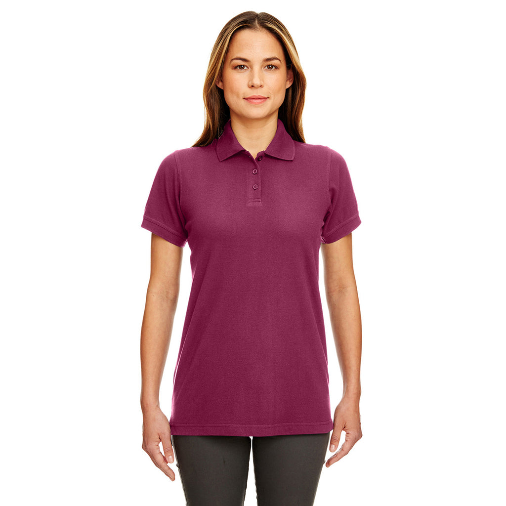 UltraClub Women's Burgundy Classic Pique Polo