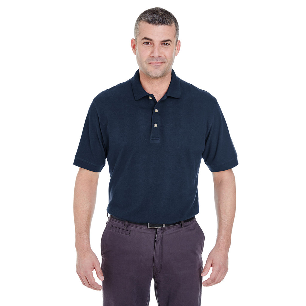 UltraClub Men's Navy Classic Pique Polo