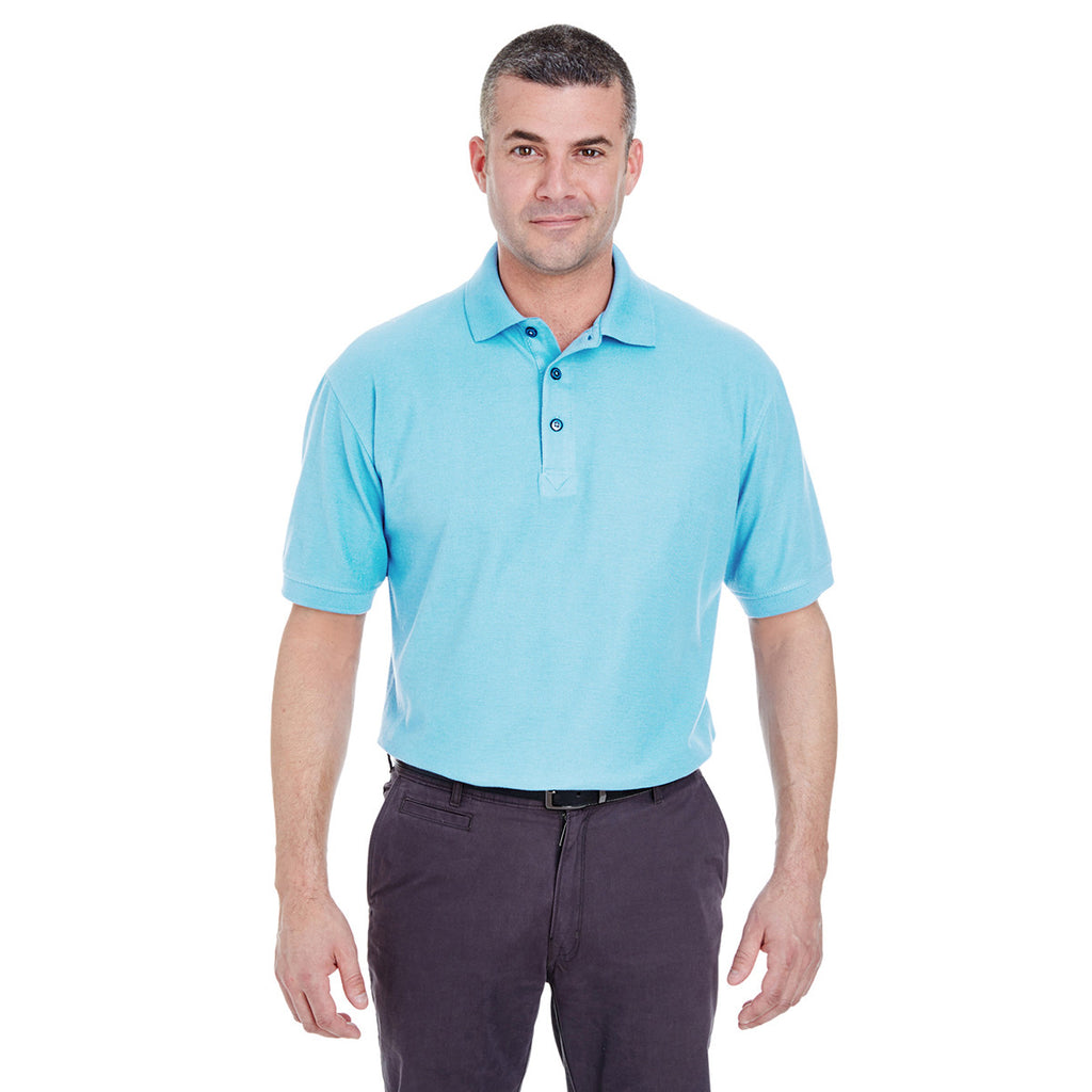 UltraClub Men's Baby Blue Whisper Pique Polo