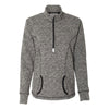 J. America Women's Charcoal Fleck/Black Cosmic Fleece Quarter-Zip Pullover