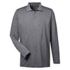 UltraClub Men's Black Heather Cool & Dry Heathered Performance Quarter-Zip