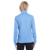 UltraClub Women's Columbia Blue Heather Cool & Dry Heathered Performance Quarter-Zip