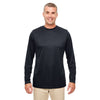 UltraClub Men's Black Cool & Dry Performance Long-Sleeve Top