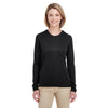 UltraClub Women's Black Cool & Dry Performance Long-Sleeve Top