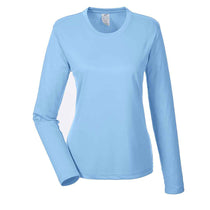 UltraClub Women's Columbia Blue Cool & Dry Performance Long-Sleeve Top