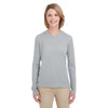 UltraClub Women's Grey Cool & Dry Performance Long-Sleeve Top