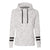 J. America Women's White/Black Melange Fleece Striped Sleeve Hooded Pullover