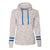 J. America Women's White/Royal Melange Fleece Striped Sleeve Hooded Pullover