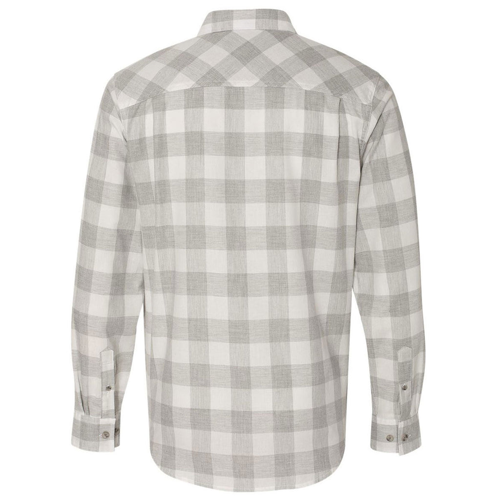 Weatherproof Men's Heather Grey/White Vintage Brushed Flannel Long Sleeve Shirt