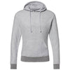 J. America Men's Grey Heather Flip Side Fleece Hooded Pullover