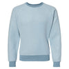 J. America Women's Chambray Heather Flip Side Fleece Crewneck Pullover