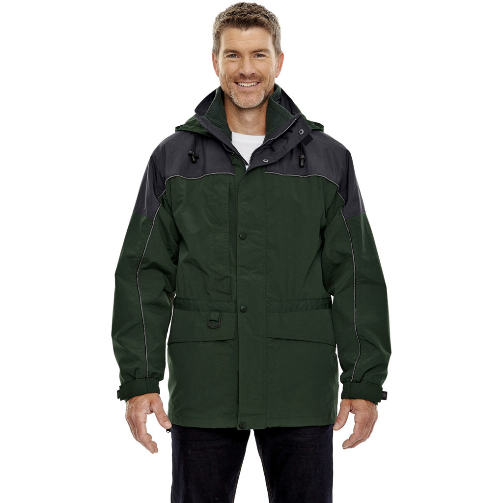 North End Men's Alpine Green 3-in-1 Two-Tone Parka