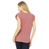 Bella + Canvas Women's Mauve Flowy T-Shirt with Rolled Cuff