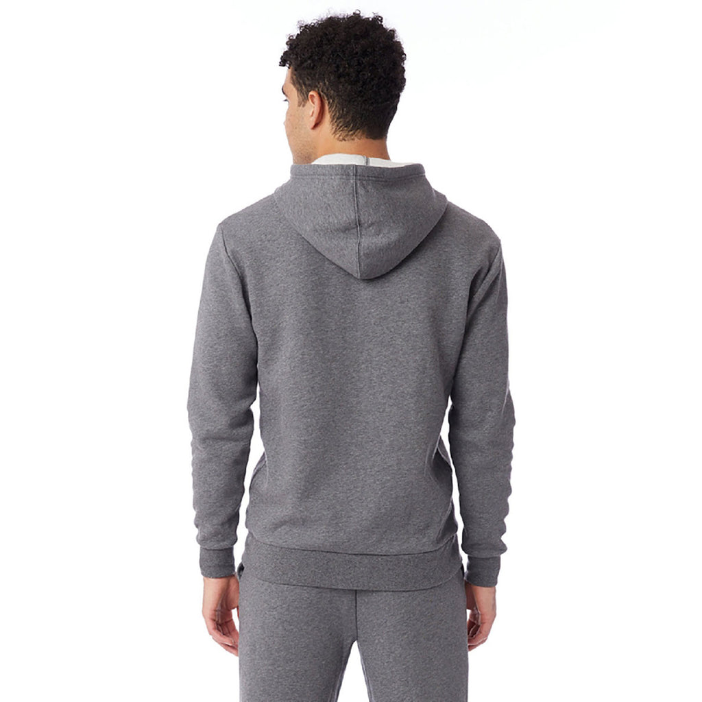 Alternative Apparel Men's Dark Heather Grey Eco Cozy Fleece Pullover Hooded Sweatshirt