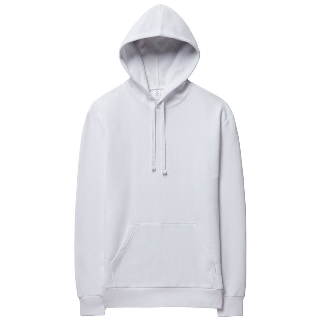 Alternative Apparel Men's White Eco Cozy Fleece Pullover Hooded Sweatshirt