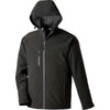 North End Men's Black Prospect Two-Layer Fleece Bonded Soft Shell Hooded Jacket