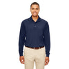 Core 365 Men's Classic Navy Pinnacle Performance Pique Long-Sleeve Polo with Pocket