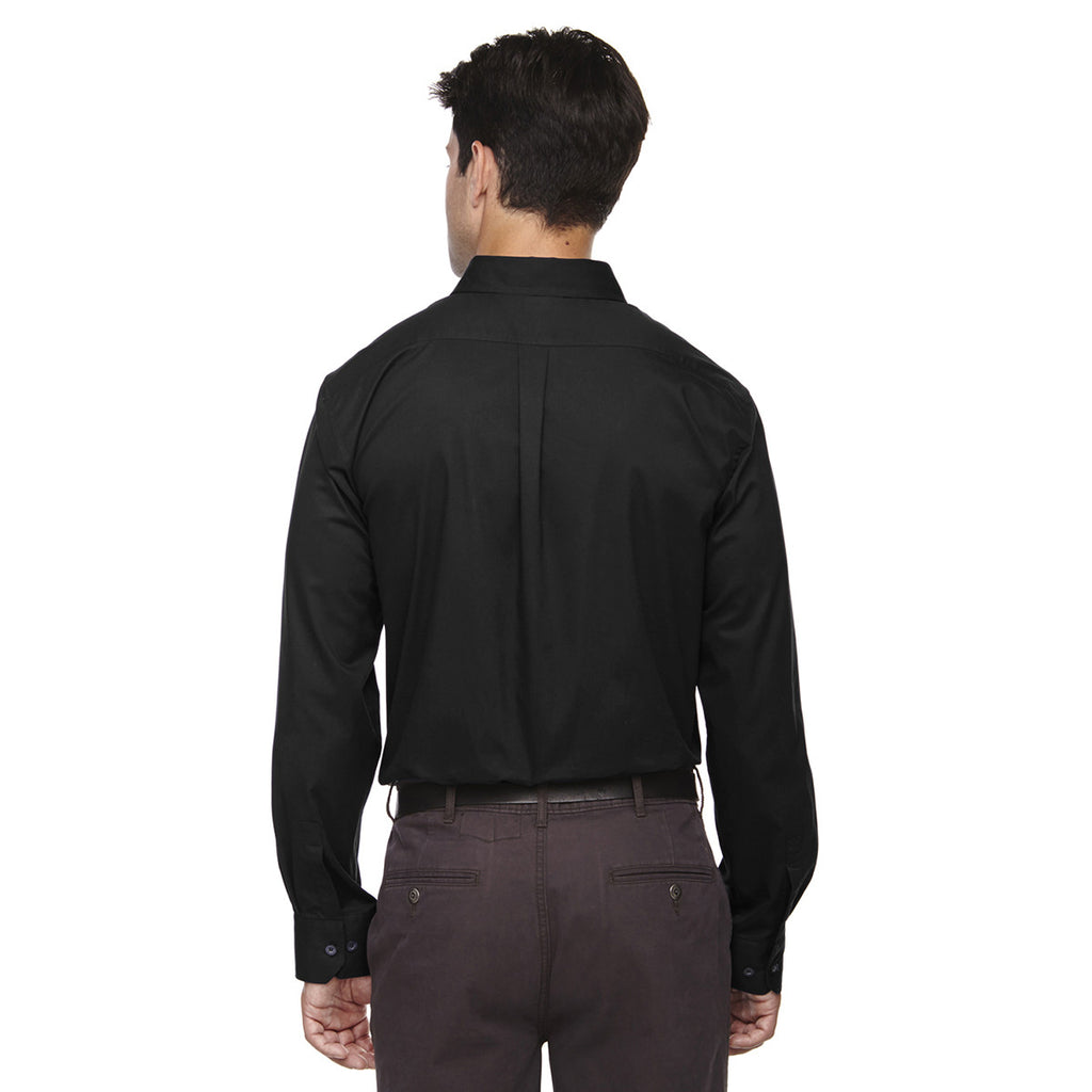 Core 365 Men's Black Operate Long-Sleeve Twill Shirt