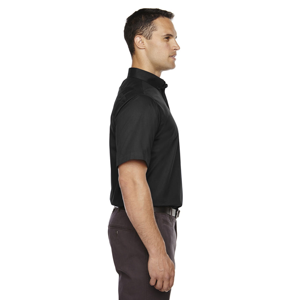 Core 365 Men's Black Optimum Short-Sleeve Twill Shirt